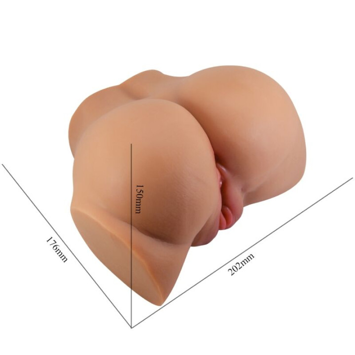 Crazy Bull - Vibratore Emilia Ass Con Vagina e Ano Realistici, Telecomando in Carne