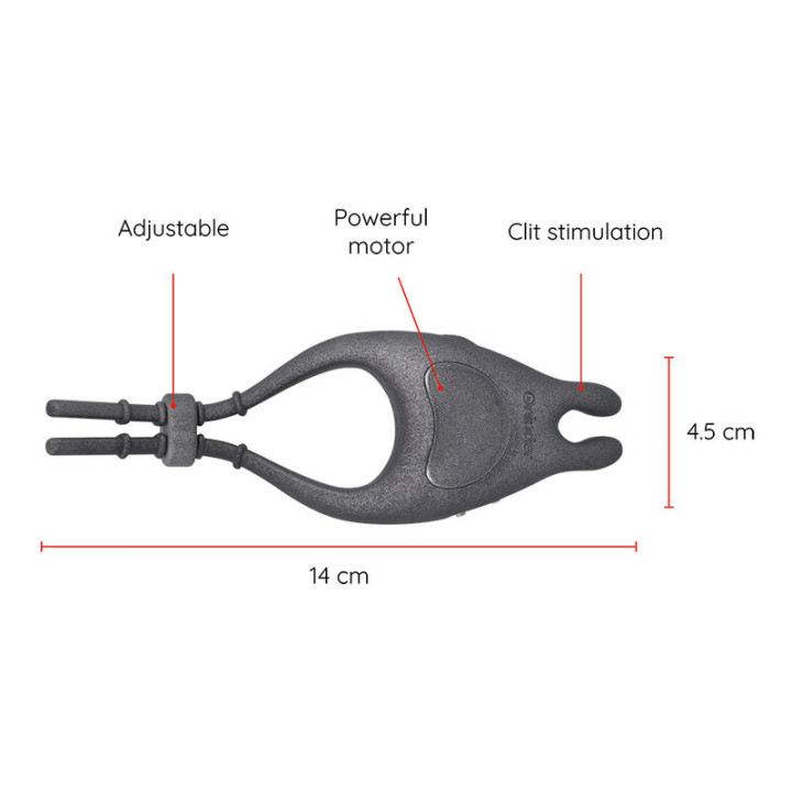 Oninder - Pampa Rechargeable Adjustable Vibrator Ring With Clitoris Stimulator 10 Speed - Free App