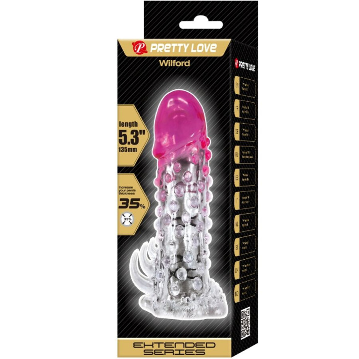 Pretty Love - Guaina di Allargamento Realistica Wilford Con Pene Rilievo Rosa
