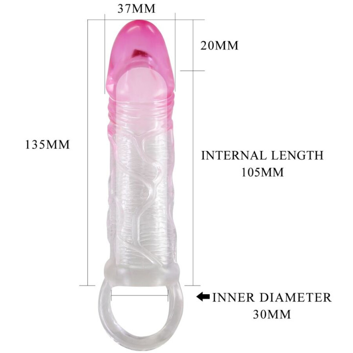 Pretty Love - Odes Realistische 2 cm Penisvergrösserungshülse Rosa