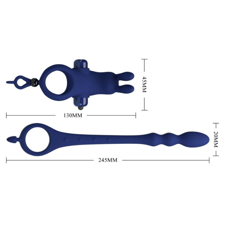 Pretty Love - Ayad Anello Vibratore Rabbit Con Spina Blu