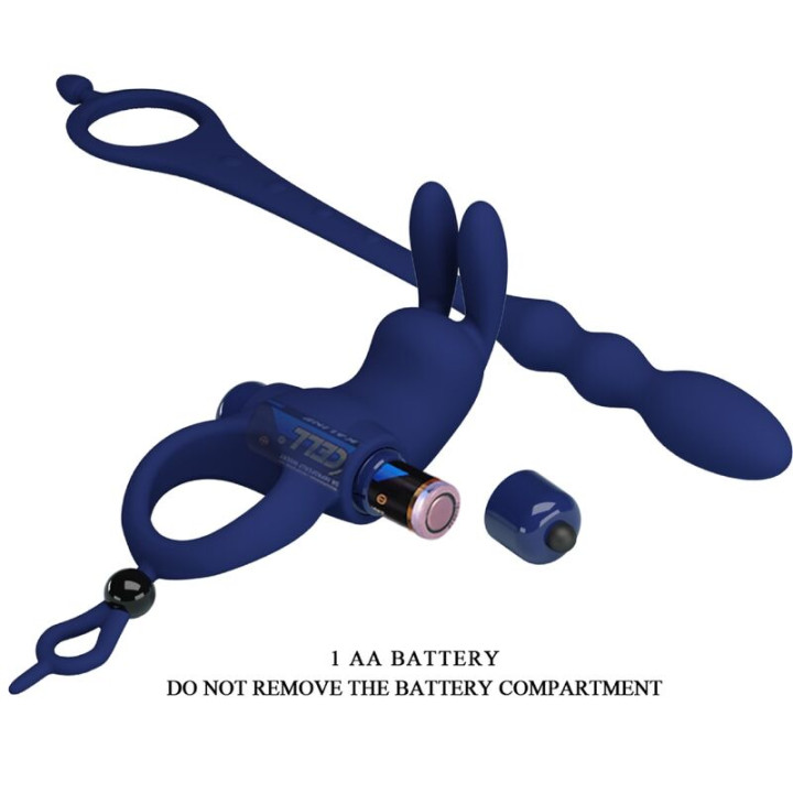 Pretty Love - Ayad Rabbit Vibratorring Mit Stecker Blau