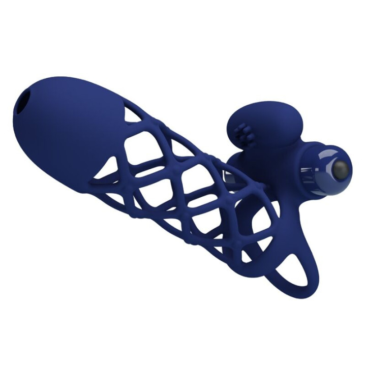 Pretty Love - Giann Anel Vibrador Com Bainha de Silicone Azul