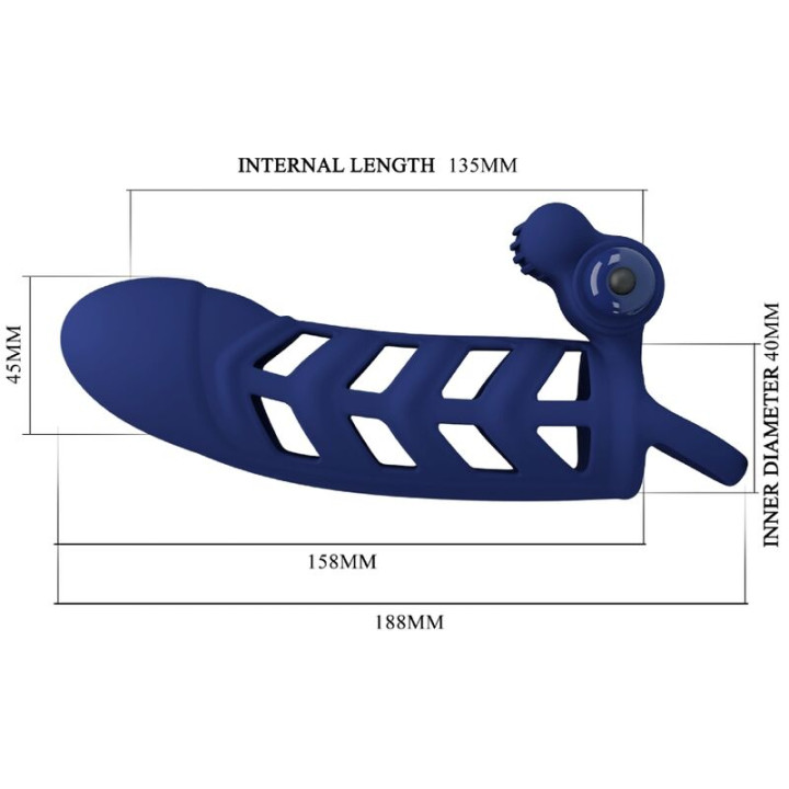 Pretty Love - Altaf Anello Vibratore Con Guaina in Silicone Blu