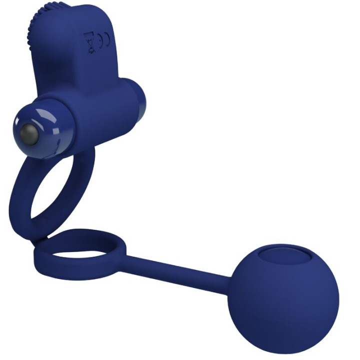 Pretty Love - Remington Doppelvibrationsring Mit Stecker Blau