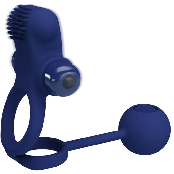 Pretty Love - Remington Doppelvibrationsring Mit Stecker Blau