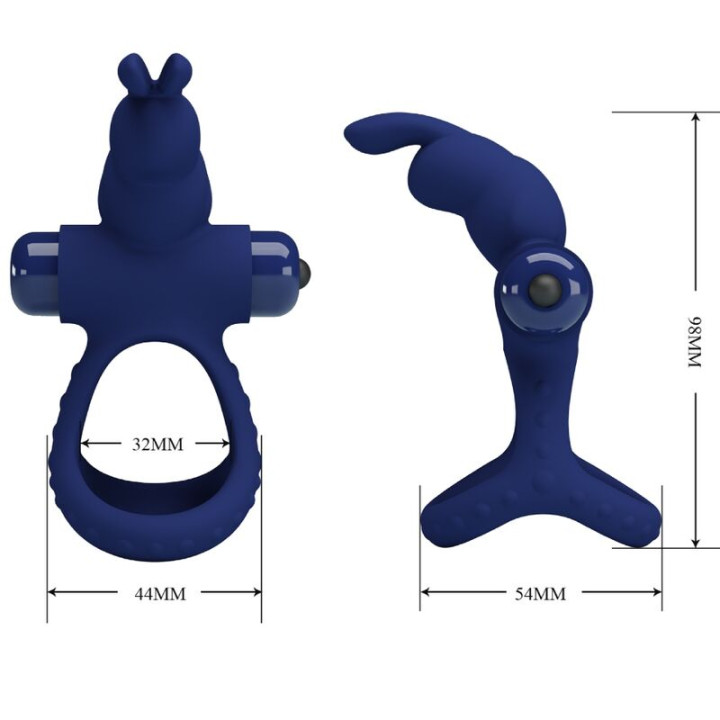 Pretty Love - Luchito Anello Vibrante Doppio Coniglio Blu