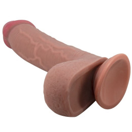 Pretty Love - Série Sliding Skin Gode Réaliste Avec Ventouse Sliding Skin Marron 23,4 cm