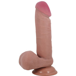 Pretty Love - Realistischer Dildo Der Sliding Skin-Serie Mit Sliding Skin-Saugnapf Braun 20,5 cm