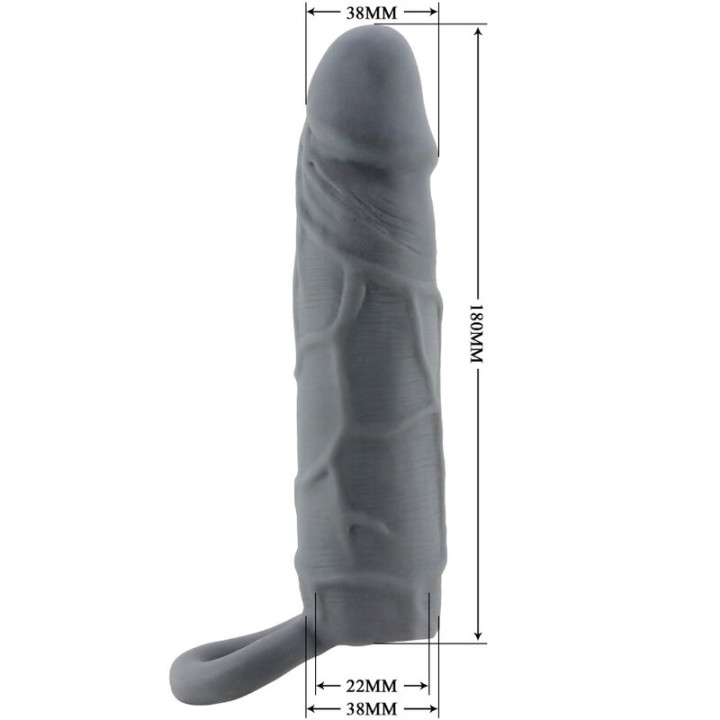 Pretty Love - Funda de Pene de Piel Realística Gris Oscuro