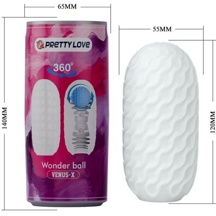 Pretty Love - Venus x Męski Masturbator Model 3 Biały