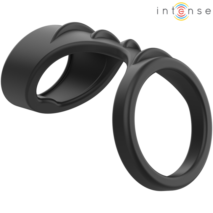 Intense - Theo Doppio Anello Per Pene in Silicone Modello Nero 3