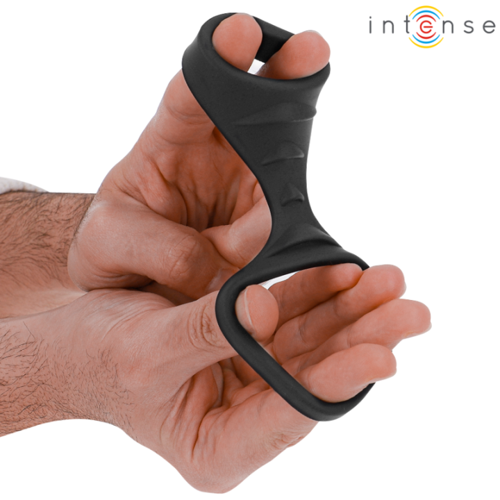 Intense - Theo Doppio Anello Per Pene in Silicone Modello Nero 3