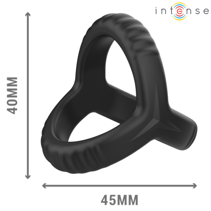 Intense - Carson Anel de Pênis Duplo de Silicone Preto Modelo 4