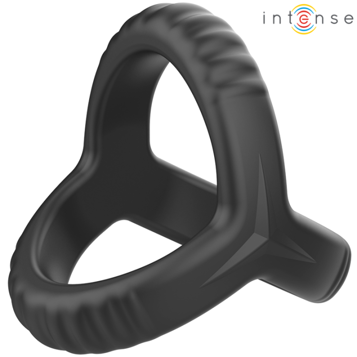 Intense - Carson Anel de Pênis Duplo de Silicone Preto Modelo 4
