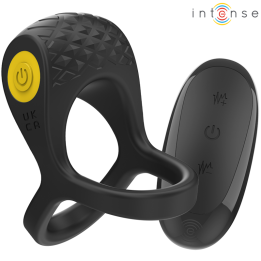 Intense - Alex Vibrateur Double Anneau Pénis 10 Vibrations Noir