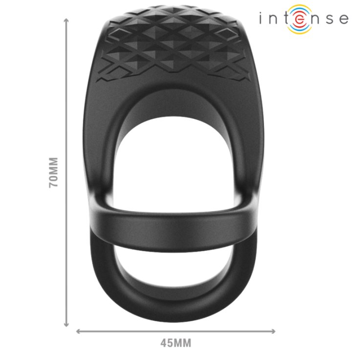 Intense - Alex Vibrator Doppel-Penisring 10 Vibrationen Schwarz