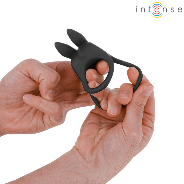 Intense - Sam Vibrator Doppel-Penisring 10 Vibrationen Schwarz