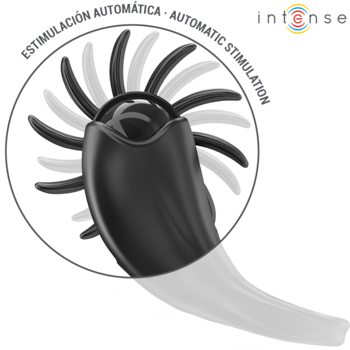 Intense - Mabel Anneau Vibrant 10 Vibrations Avec Stimulateur de Clitoris Noir