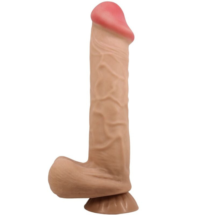 Pretty Love - Sliding Skin Series Realistic Dildo With Sliding Skin Suction Cup Flesh 26 cm