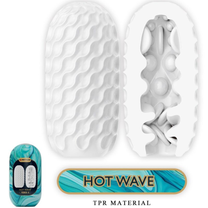 Pretty Love - Hot Wave Silicone Męski Masturbator Biały