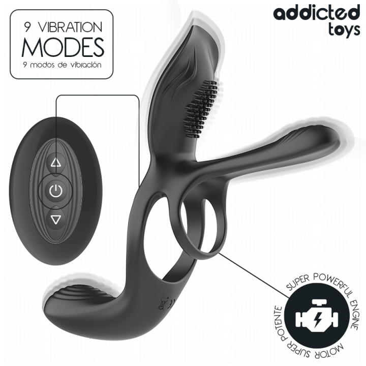 Addicted Toys - Anel Peniano Duplo Com Estimulador Clitórico