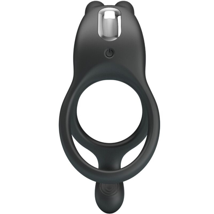Pretty Love - Seth Doppel-Vibrationsring Rabbit 7 Vibrationen Schwarz