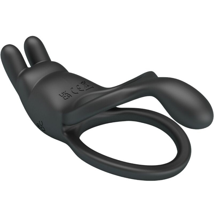 Pretty Love - Seth Doppel-Vibrationsring Rabbit 7 Vibrationen Schwarz