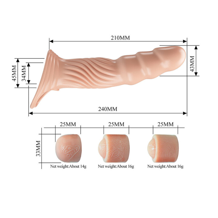 Pretty Love - Textured Penis Sheath With Extenders