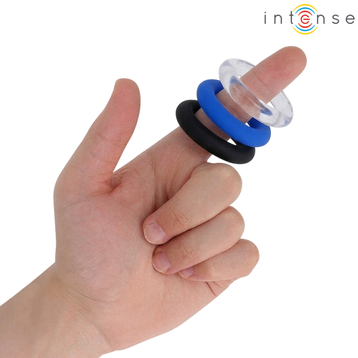 Intense - Set di 3 Anelli Per Pene Wick, Vari Colori