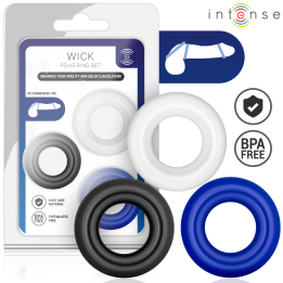 Intense - Set di 3 Anelli Per Pene Wick, Vari Colori
