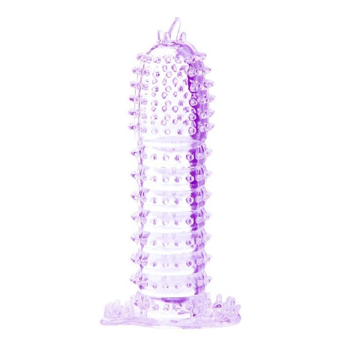 Baile - Bainha Para Pénis Com Pontos Estimulantes Roxo 14 cm