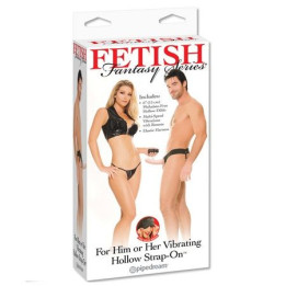 Fetish Fantasy Series - Arnês Vibrador Oco Para Ele e Ela Natural 14cm