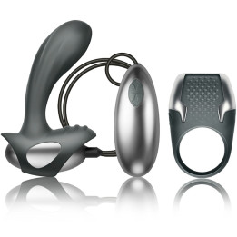 Climaximum - Kit Excite Anel Para Pénis + Massageador de Próstata Com Fio