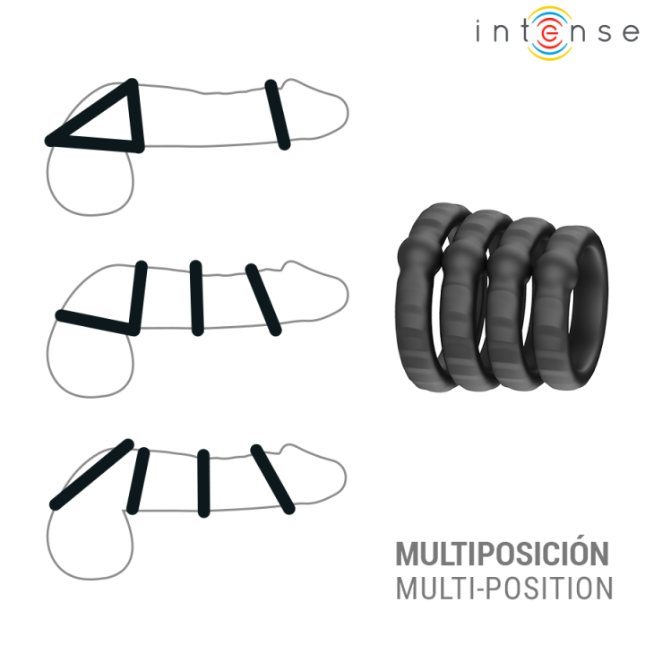 Intense - Michiel Conjunto de 4 Anéis Penianos Modelo 10