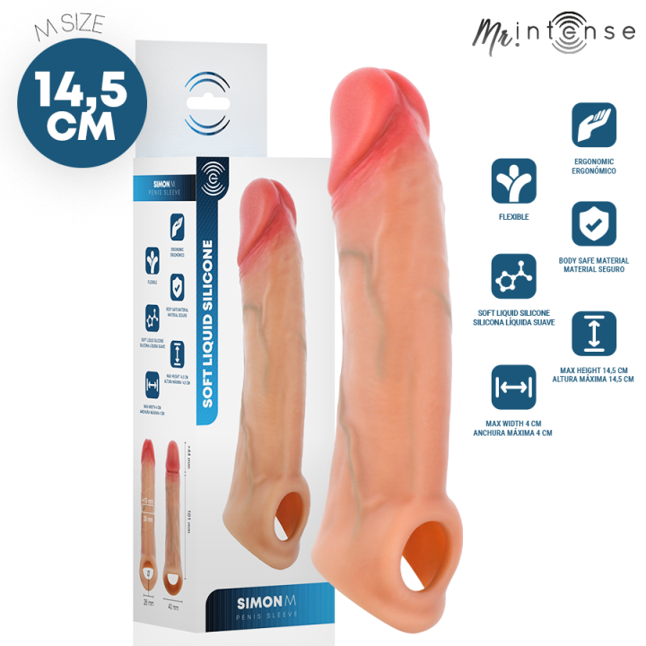 Mr Intense - Simon m Capa de Silicone Para Pênis 14,5 cm -ø- 4 cm