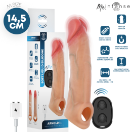 Mr Intense - Wibrator Arnold m Silikonowy Penis Rękaw z Pilotem 14,5 cm -ø- 4 cm