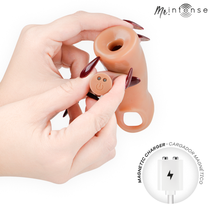 Mr Intense - Arnold m Vibrateur Manchon Pénis en Silicone Avec Télécommande 14,5 cm -ø- 4 cm