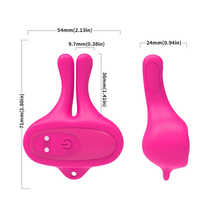 Armony - Rabbit Shape Vibration Magnetic Nipple Clamps Pink