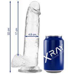 X Ray - Cazzo Trasparente Con Sfere 22 cm -o- 4.6 cm