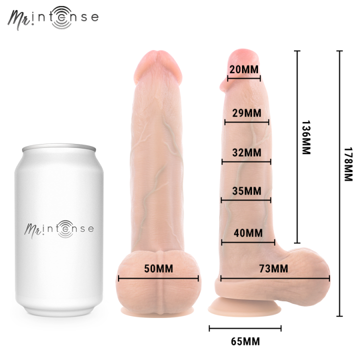 Mr Intense - Bruce s Silikonowy Dildo z Jądrami 17,8 cm -ø- 4 cm