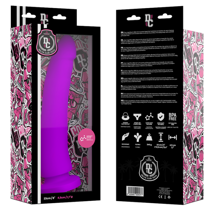 Delta Club - Toys Lilac Dildo Medical Silicone 23 cm -o- 4.5 cm