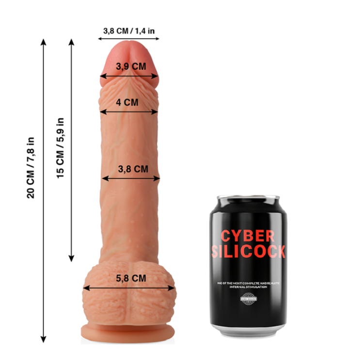 Cyber Silicock - Silicone Líquido Macio Ultra Realístico Freeman 20 cm -o- 3.8 cm