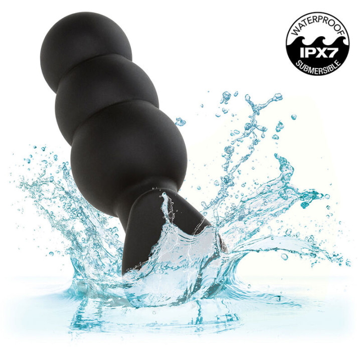 Calexotics - Rock Bottom Perline Tappo Anale 10 Vibrazioni Silicone Nero