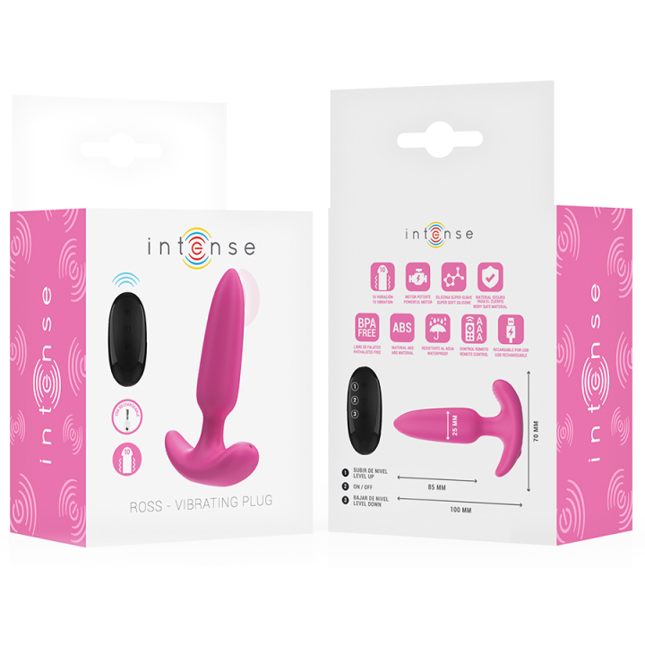 Intense - Ross Anal Plug 10 Wibracji Różowy Pilot
