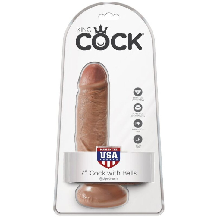 King Cock - Pénis Réaliste Avec Boules 13.2 cm Caramel