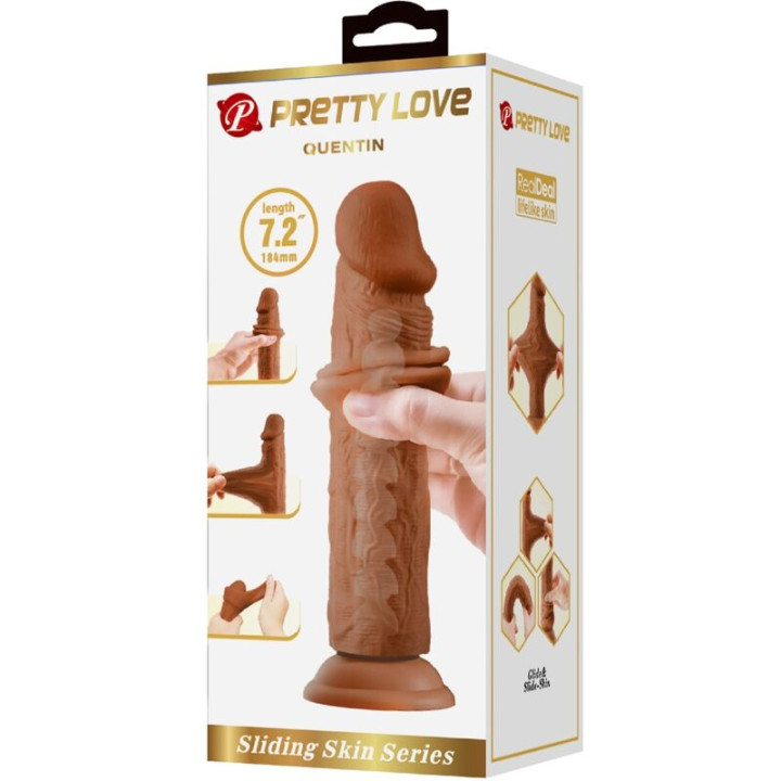 Pretty Love - Gode Réaliste Quentin 18 cm Marron
