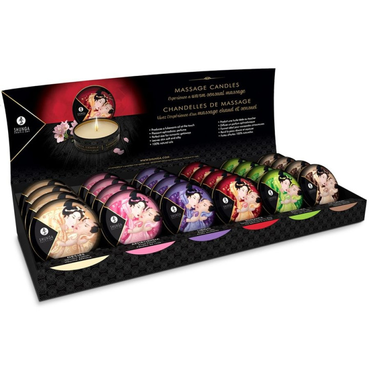 Shunga - Mini Caress by Vela Display Velas de Massagem 24 Unidades
