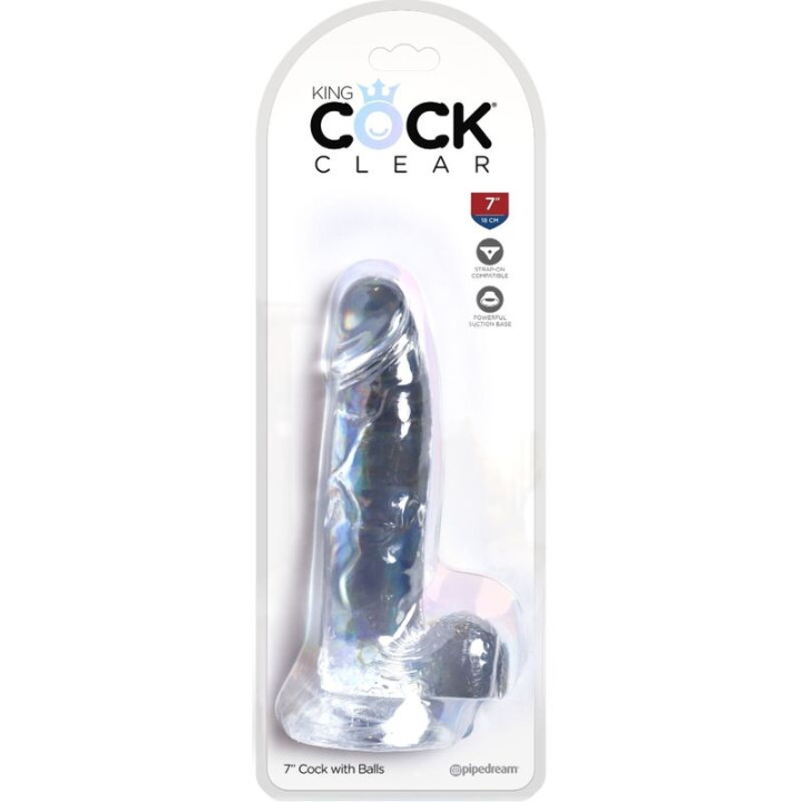 King Cock - Clear Pene Realistico Con Sfere 15.2 cm Trasparente