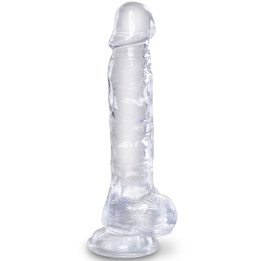 King Cock - Clear Realistic Penis With Balls 16.5 cm Transparent